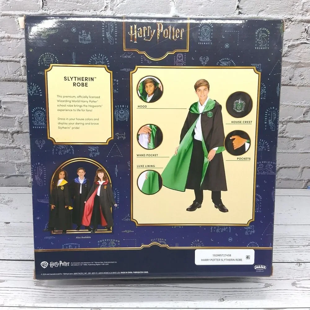 Harry Potter Slytherin Robe for Kids Fits Sizes 10-12x Jakks Pacific (New)